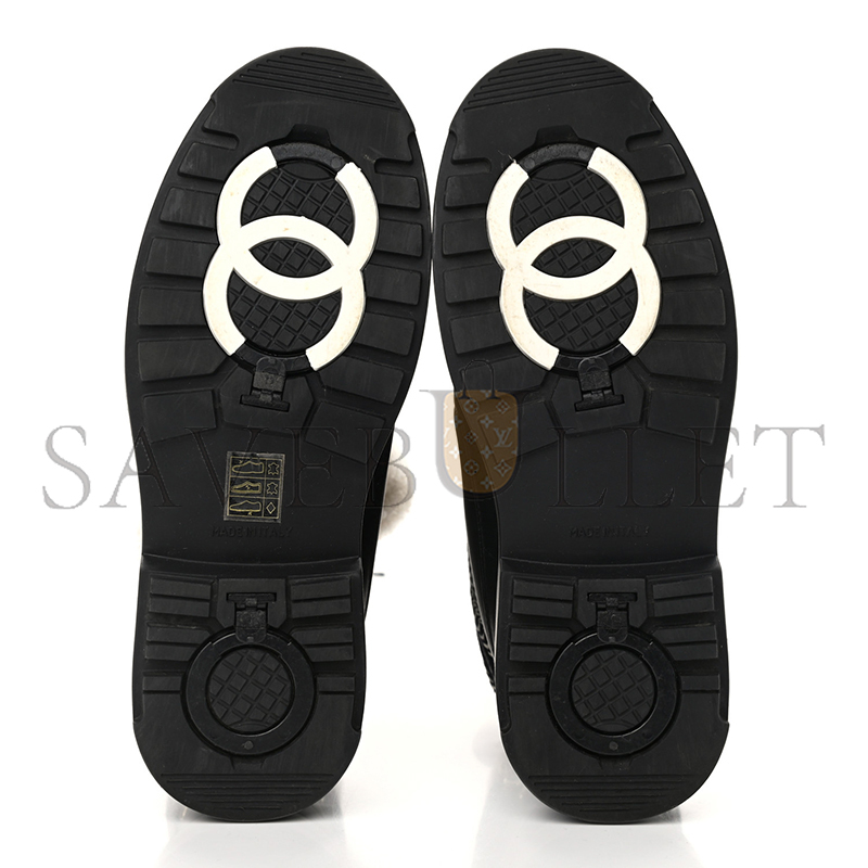 Ch*el calfskin shearling cc lace up boots ‎g35376